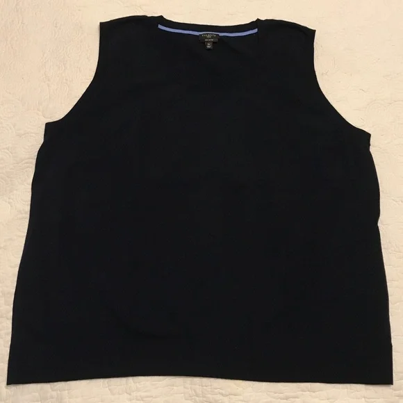 Talbots crew neck dark navy blue sweater tank (3X) - Picture 13 of 16